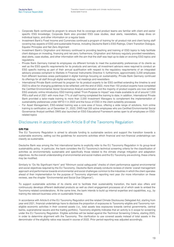 Deutsche Bank Non Financial Report  - Page 20