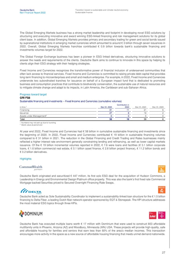 Deutsche Bank Non Financial Report  - Page 28