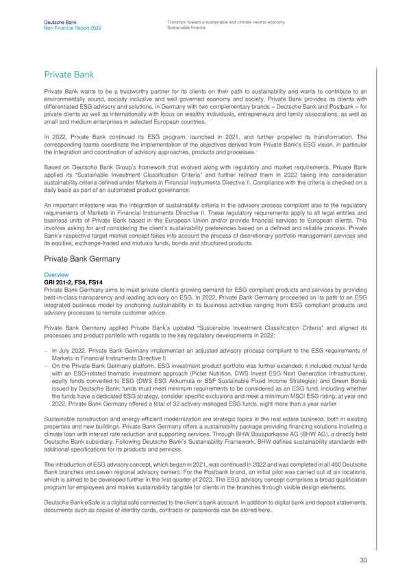 Deutsche Bank Non Financial Report  - Page 31