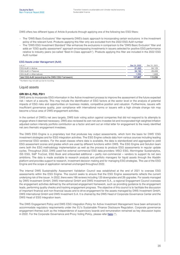 Deutsche Bank Non Financial Report  - Page 36