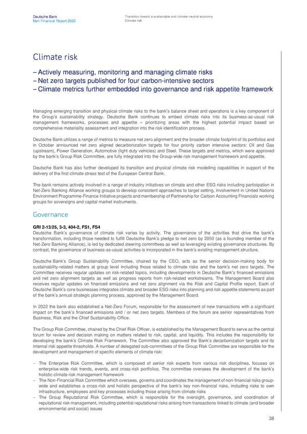 Deutsche Bank Non Financial Report  - Page 39