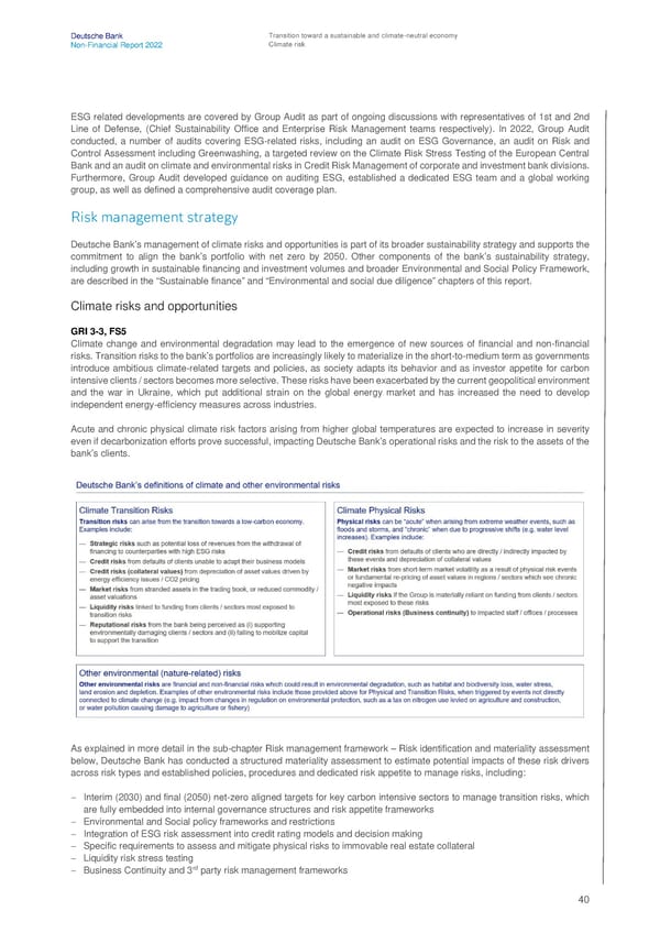 Deutsche Bank Non Financial Report  - Page 41