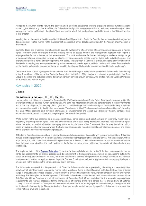 Deutsche Bank Non Financial Report  - Page 59