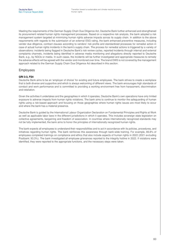 Deutsche Bank Non Financial Report  - Page 61