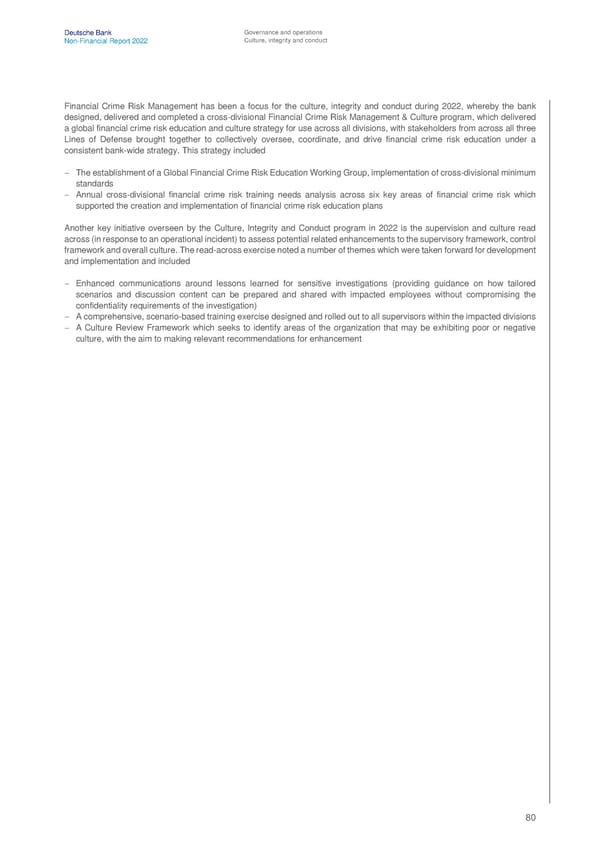 Deutsche Bank Non Financial Report  - Page 81