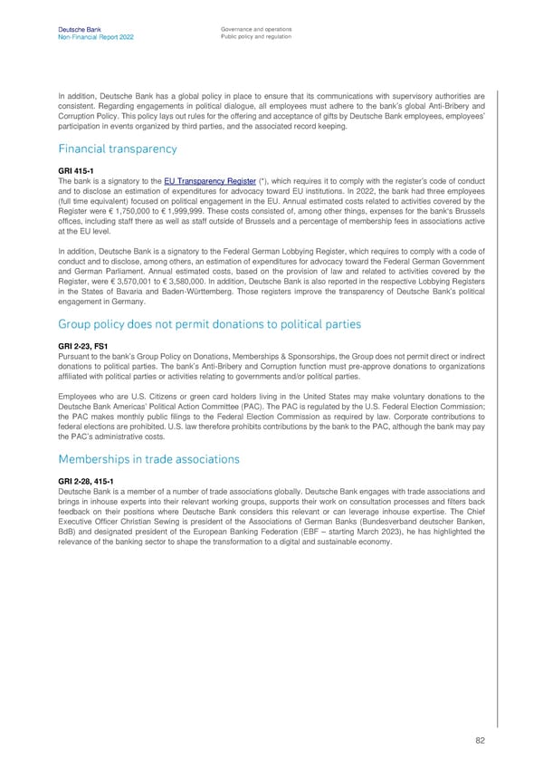 Deutsche Bank Non Financial Report  - Page 83