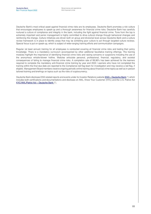 Deutsche Bank Non Financial Report  - Page 89