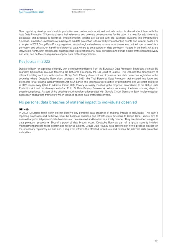 Deutsche Bank Non Financial Report  - Page 93