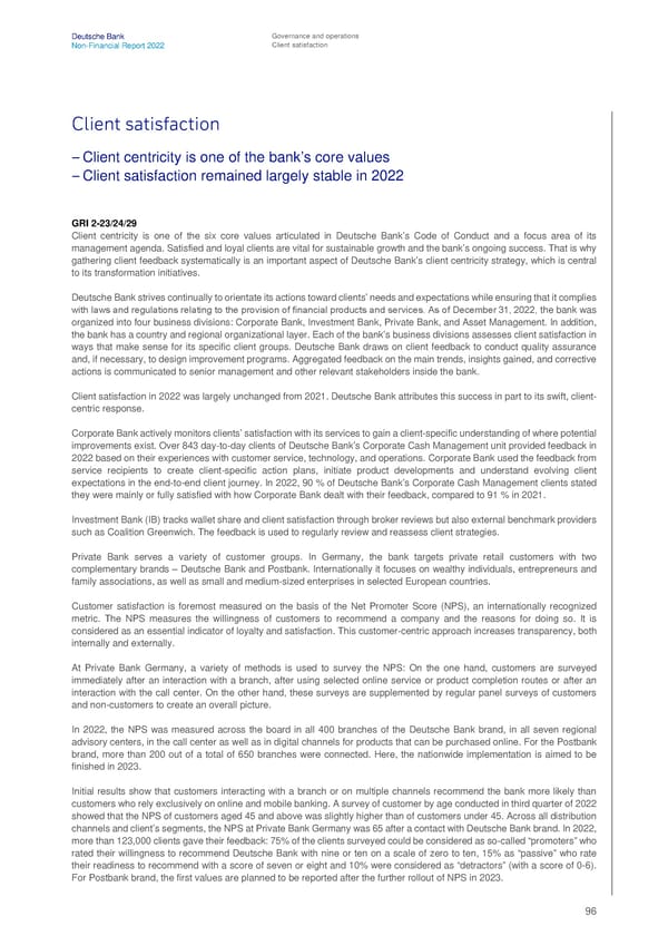 Deutsche Bank Non Financial Report  - Page 97