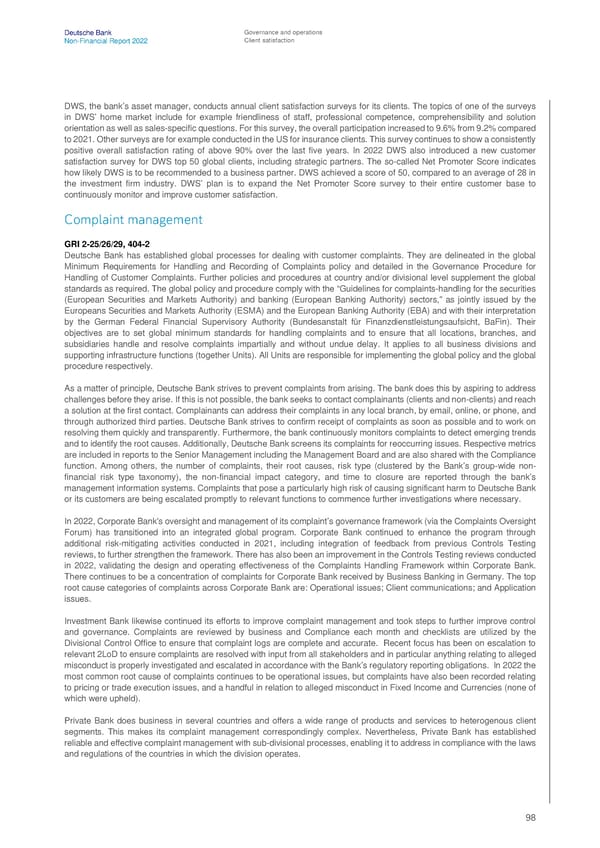 Deutsche Bank Non Financial Report  - Page 99