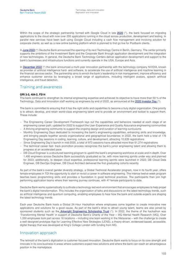 Deutsche Bank Non Financial Report  - Page 104