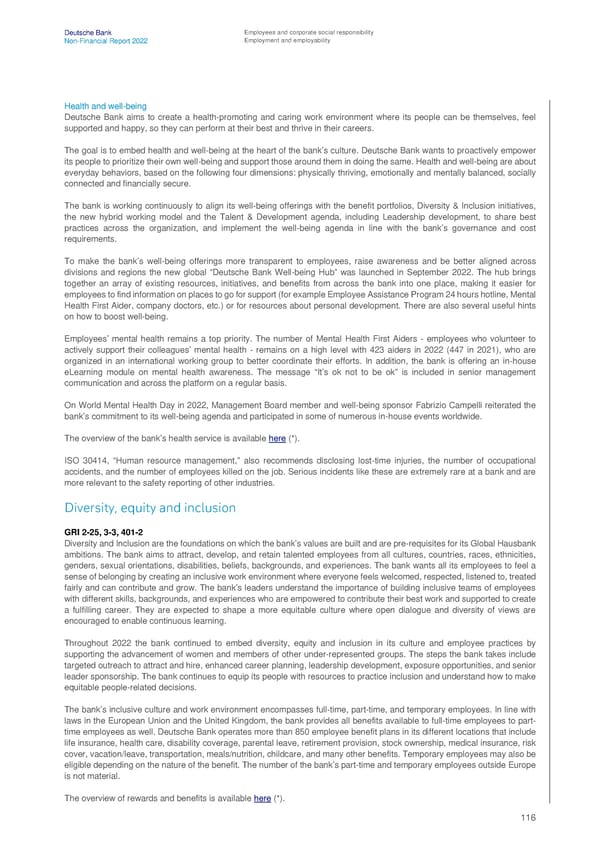 Deutsche Bank Non Financial Report  - Page 117