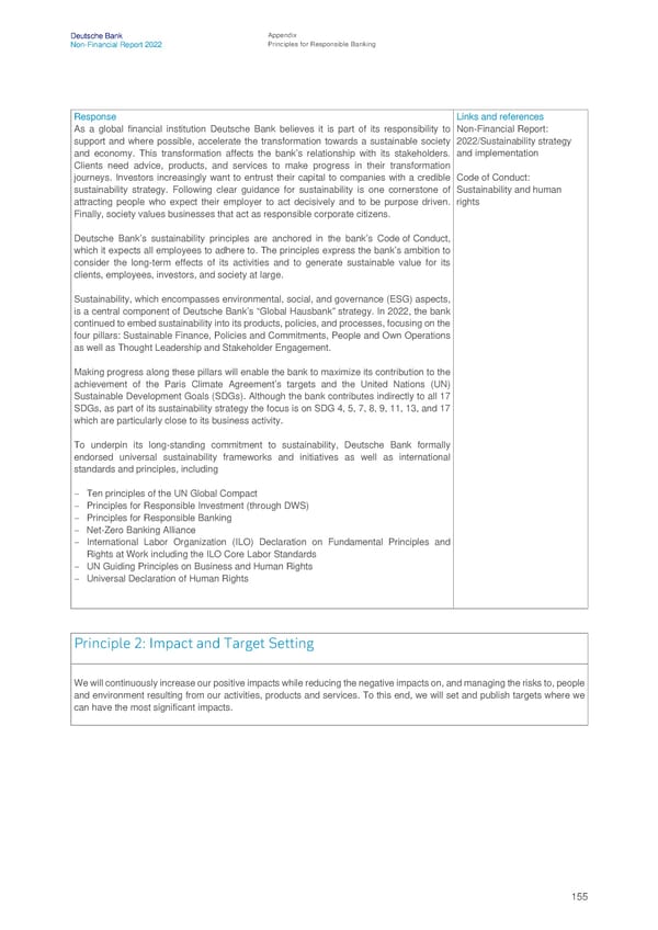 Deutsche Bank Non Financial Report  - Page 156