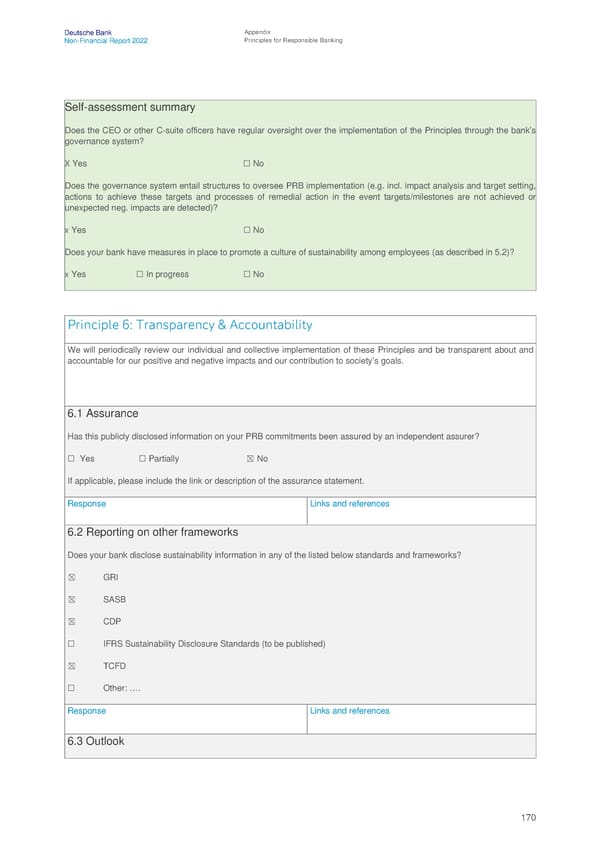 Deutsche Bank Non Financial Report  - Page 171