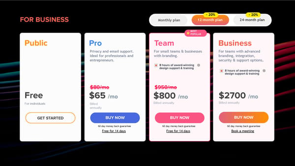 Pricing - Page 2