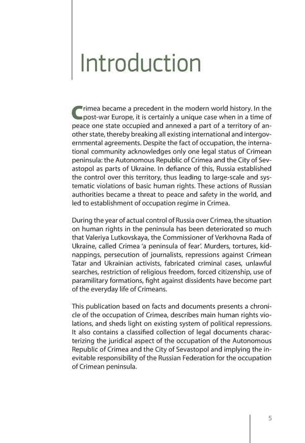 The Peninsula of Fear: Chronicle of Occupation and Violation of Human Rights in Crimea - Page 5