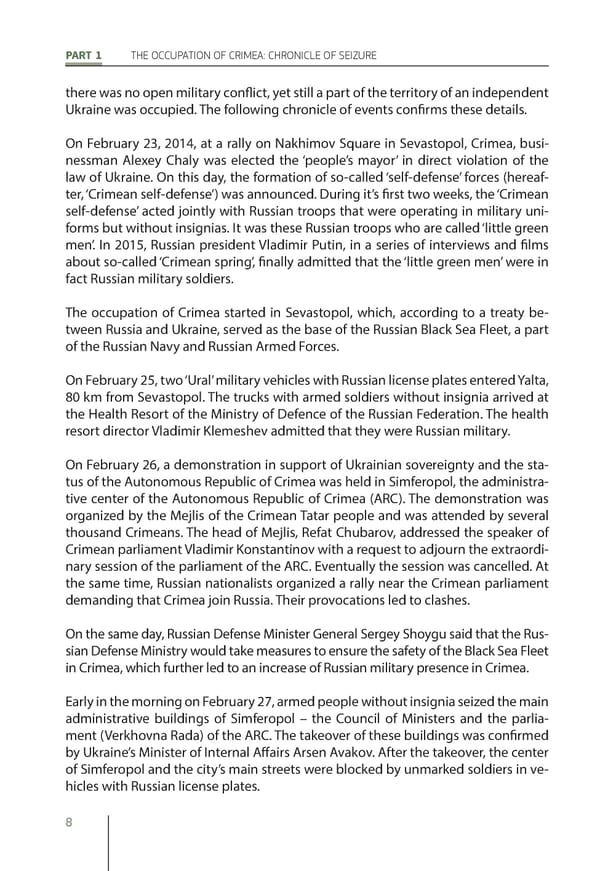 The Peninsula of Fear: Chronicle of Occupation and Violation of Human Rights in Crimea - Page 8