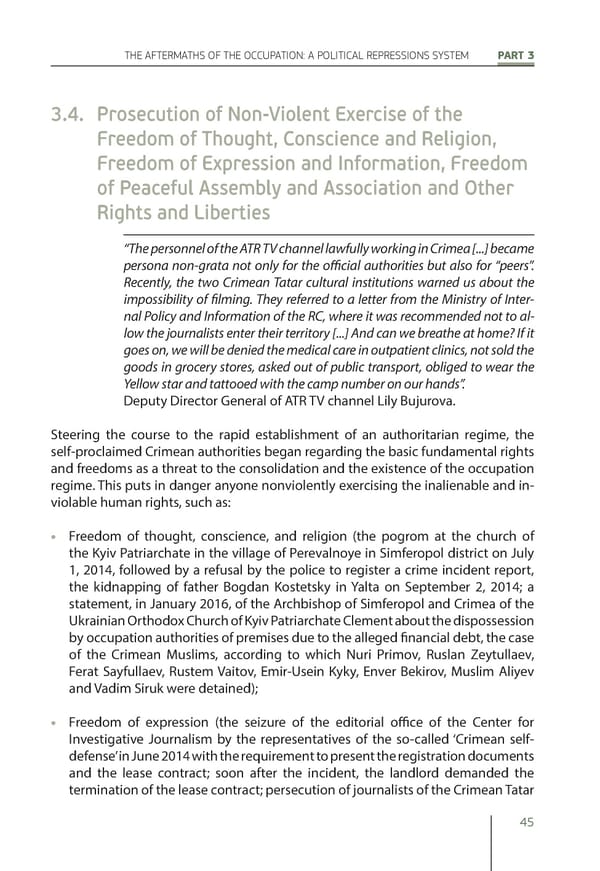 The Peninsula of Fear: Chronicle of Occupation and Violation of Human Rights in Crimea - Page 45