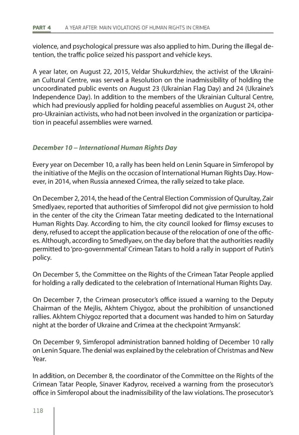 The Peninsula of Fear: Chronicle of Occupation and Violation of Human Rights in Crimea - Page 118