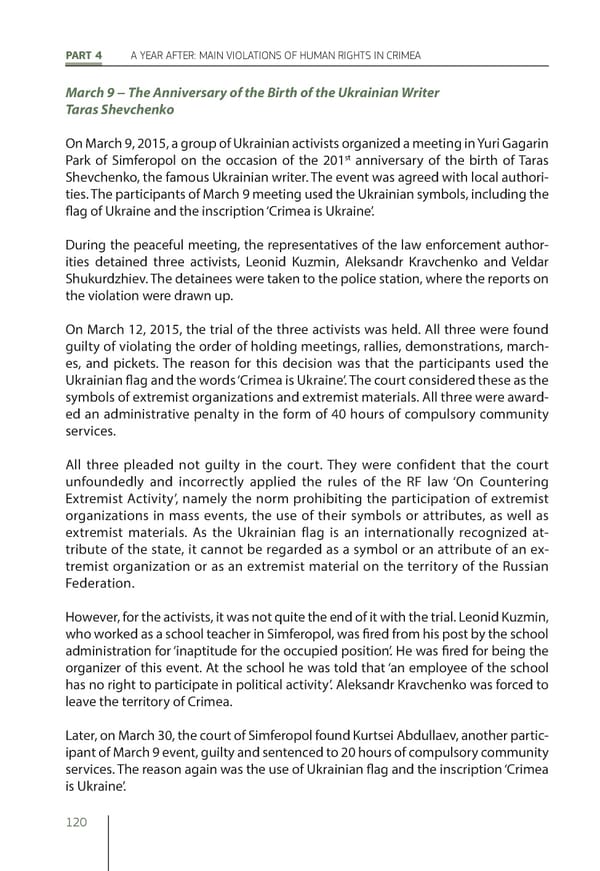 The Peninsula of Fear: Chronicle of Occupation and Violation of Human Rights in Crimea - Page 120