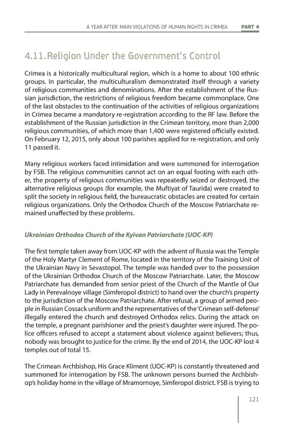 The Peninsula of Fear: Chronicle of Occupation and Violation of Human Rights in Crimea - Page 121