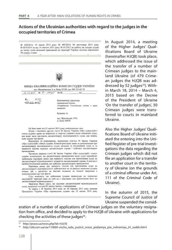 The Peninsula of Fear: Chronicle of Occupation and Violation of Human Rights in Crimea - Page 128