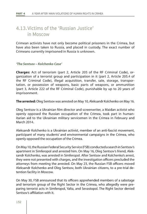 The Peninsula of Fear: Chronicle of Occupation and Violation of Human Rights in Crimea - Page 132