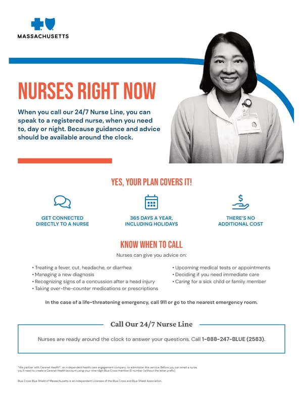 Massachusetts 24/7 Nurse Line - Page 1
