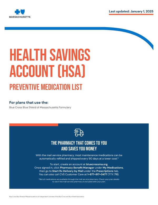 Health Savings Account (HSA) Preventive Medication List - Page 1