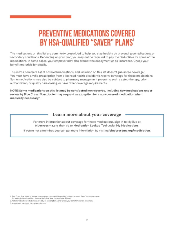 Health Savings Account (HSA) Preventive Medication List - Page 2