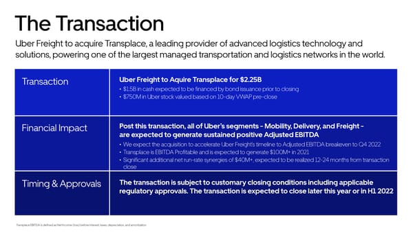 Uber Freight Acquisition of Transplace - Page 6
