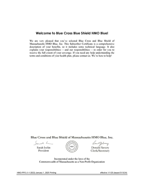 Blue Cross Blue Shield of Massachusetts Subscriber Information - Page 3