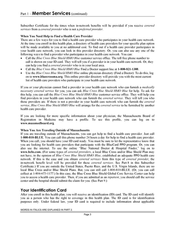 Blue Cross Blue Shield of Massachusetts Subscriber Information - Page 13