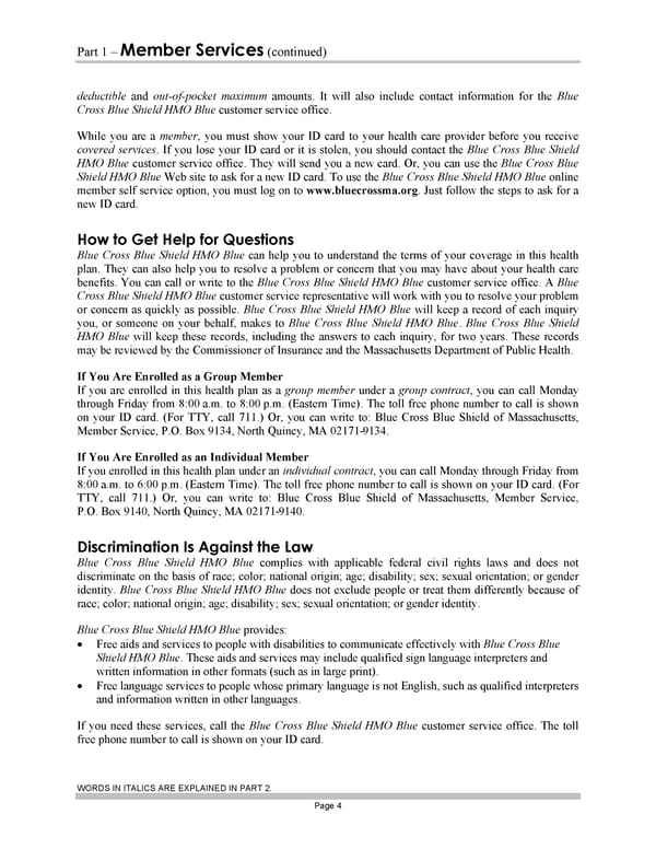 Blue Cross Blue Shield of Massachusetts Subscriber Information - Page 14