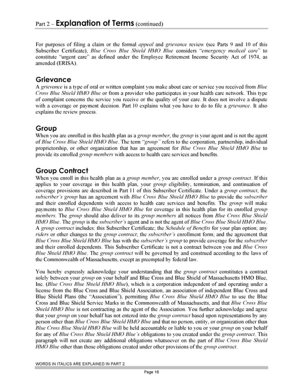 Blue Cross Blue Shield of Massachusetts Subscriber Information - Page 26