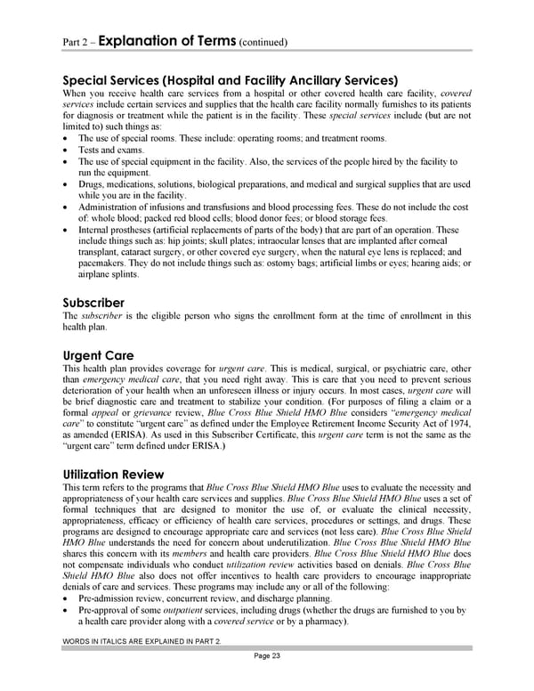 Blue Cross Blue Shield of Massachusetts Subscriber Information - Page 33