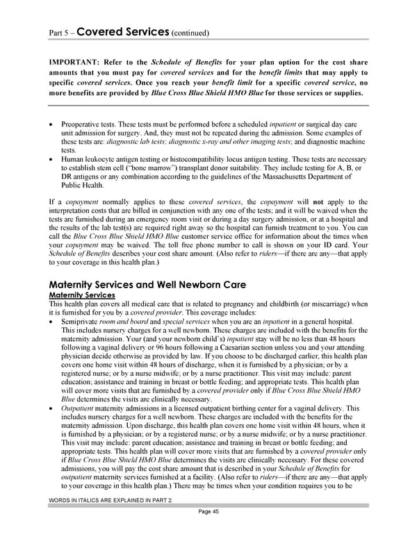 Blue Cross Blue Shield of Massachusetts Subscriber Information - Page 55