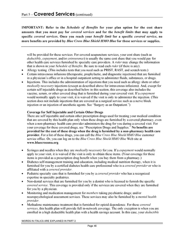 Blue Cross Blue Shield of Massachusetts Subscriber Information - Page 58