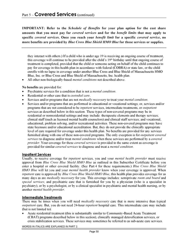 Blue Cross Blue Shield of Massachusetts Subscriber Information - Page 60
