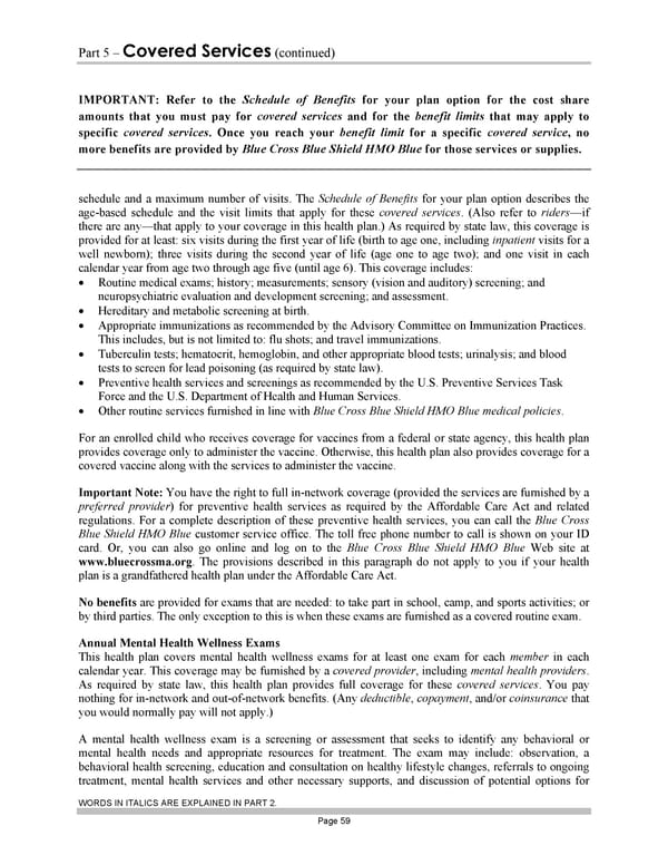 Blue Cross Blue Shield of Massachusetts Subscriber Information - Page 69