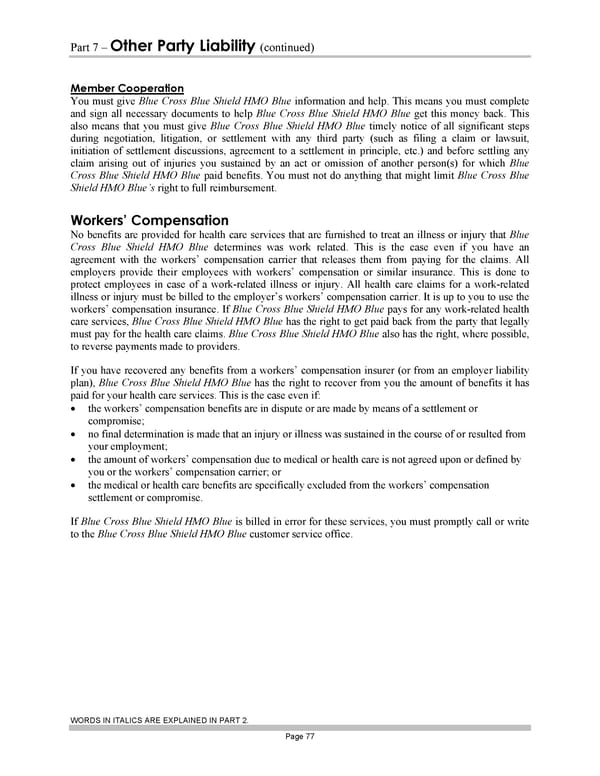 Blue Cross Blue Shield of Massachusetts Subscriber Information - Page 87