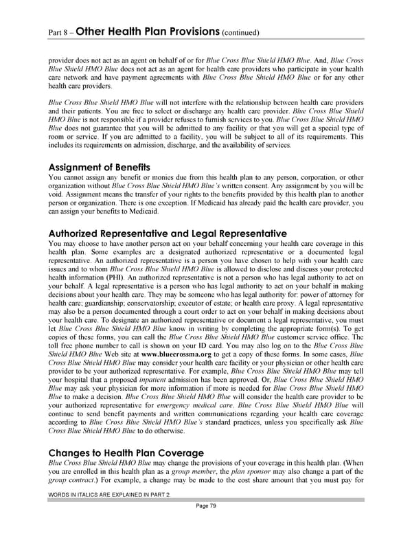 Blue Cross Blue Shield of Massachusetts Subscriber Information - Page 89