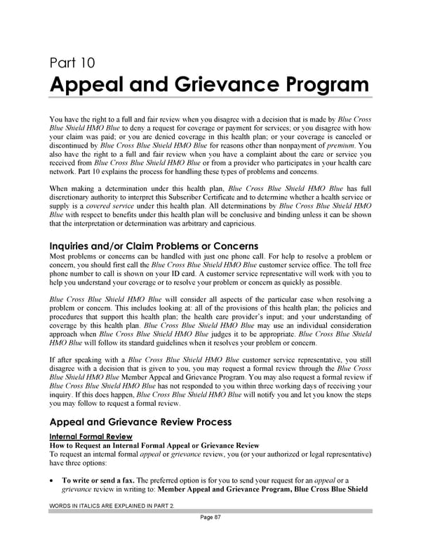 Blue Cross Blue Shield of Massachusetts Subscriber Information - Page 97