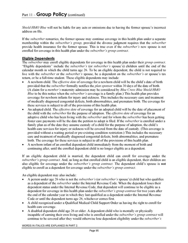 Blue Cross Blue Shield of Massachusetts Subscriber Information - Page 105
