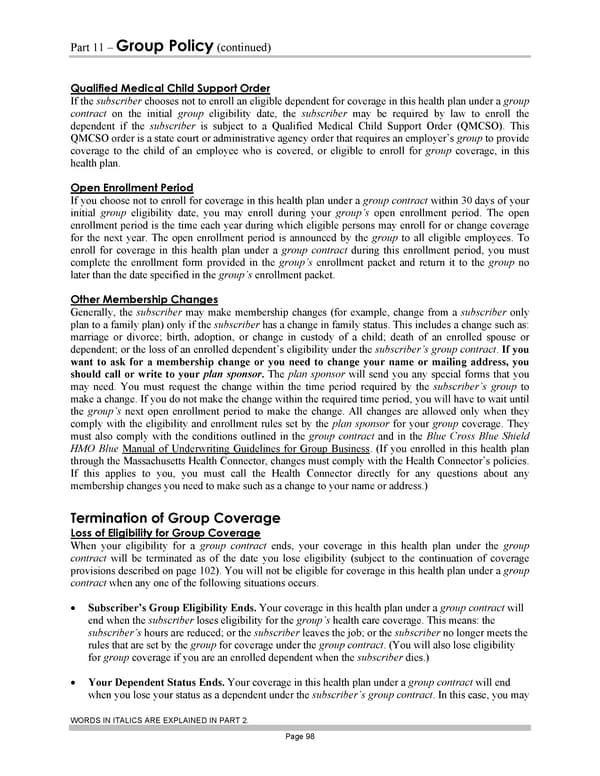 Blue Cross Blue Shield of Massachusetts Subscriber Information - Page 108