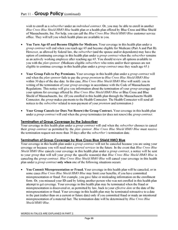 Blue Cross Blue Shield of Massachusetts Subscriber Information - Page 109