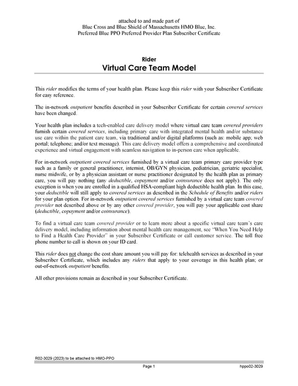 Blue Cross Blue Shield of Massachusetts Subscriber Information - Page 121