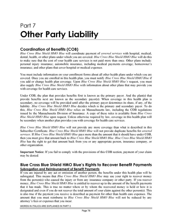 Subscriber Certificate and Rider Documentation - Page 86