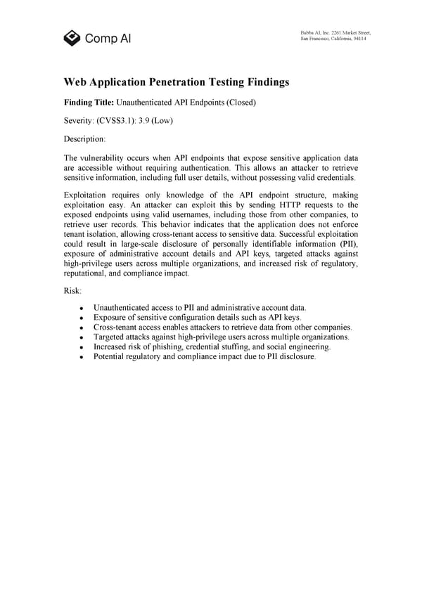 RELAYTO Penetration Test Report - Page 6