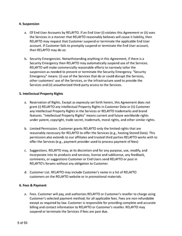 Relayto Terms, Conditions, Policies & Plans - Page 5